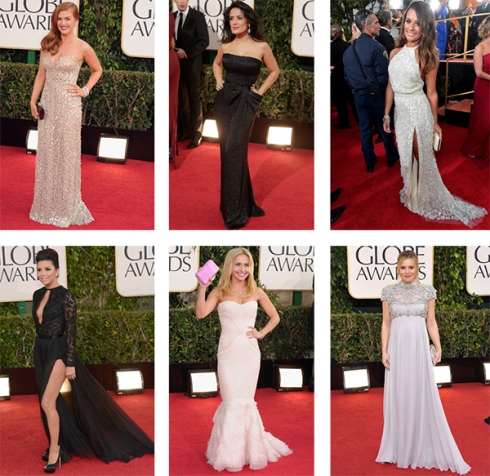 petite street - Isla Fisher, Salma Hayek, Lea Michele, Eva Longoria, Hayden Panettiere, Kristen Bell at the Golden Globes 2013.